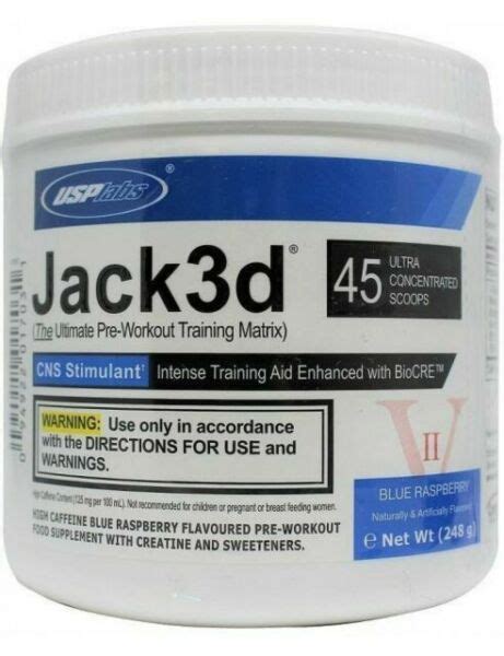 USP Labs Jack3d Advanced Pre Workout Supplement Blue Raspberry 45