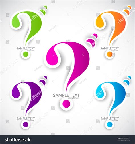 Colorful Paper Question Mark For Speech Stock Vector 76827223