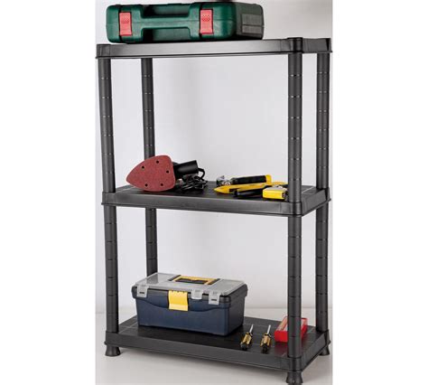 Keep rooms and offices neat and tidy with this storage shelf; Buy 3 Tier Plastic Shelving Unit | Garage storage and ...