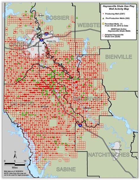 Haynesville Shale Gas Well Activity Map Source Louisiana Department Of