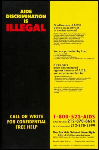 Aids Discrimination Is Illegal Aids Education Posters