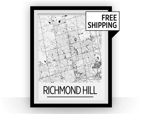 Richmond Hill Ontario Map Poster Ontario Map Print Art Etsy