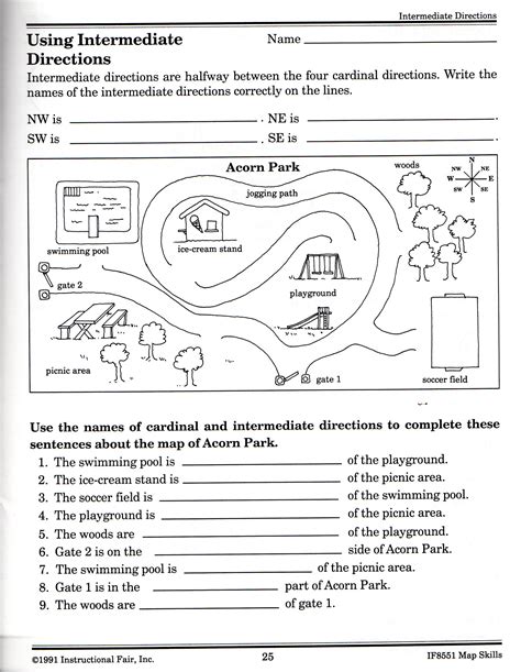 Intermediate Directions Worksheet Map Skills Worksheets Social