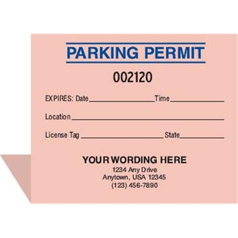 Custom Parking Permit With Front Adhesive 3x2 Month Year Package