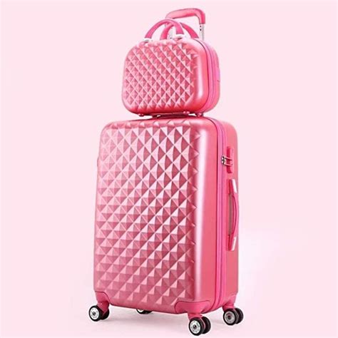 Kids Lovely Rolling Luggage Set Women Trolley Suitcase Girls Pink Cute