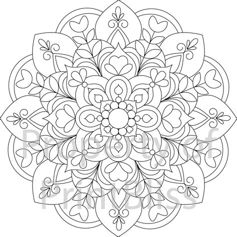 19 Flower Mandala Printable Coloring Page By Printbliss On Etsy Art