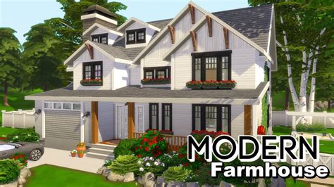 Modern Farmhouse 🏠 L The Sims 4 L Speed Build L No Cc Youtube