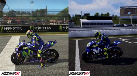 Motogp 17 Vs Motogp 18 Comparison Youtube