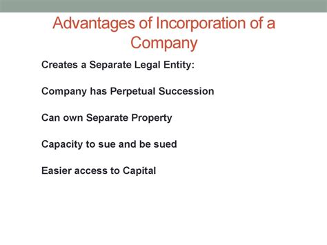 Forms Of Company Advantages And Disadvantages Of Incorporation