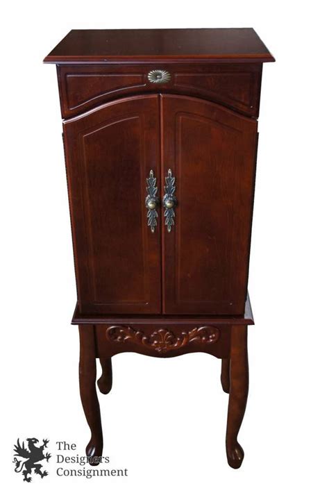 Stunning Mahogany Jewelry Armoire Cabinet 5 Drawer Chest With Mirror