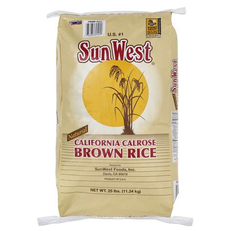 Sunwest Calrose Brown Rice 25 Lb Costco Food Database