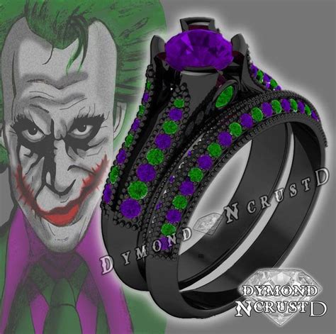 Crazy Villian Joker Inspired Amethyst Swarovski And Emerald Etsy