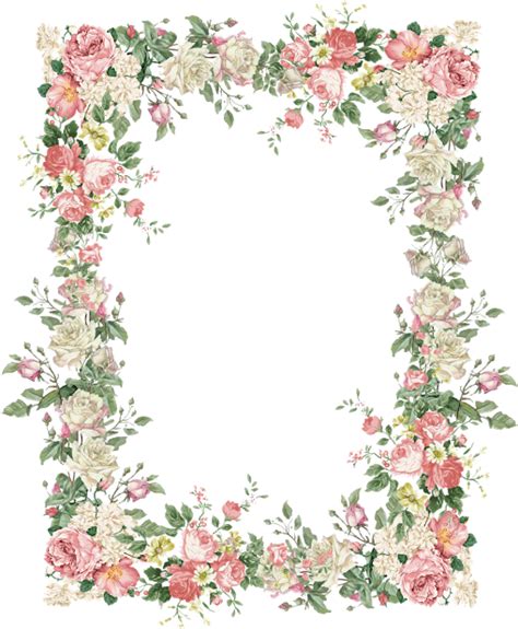 Download Transparent 15 Vintage Floral Border Png For Free Download On