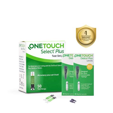 Buy Onetouch Select Plus Glucometer Test Strips 100s Pack 4 25s