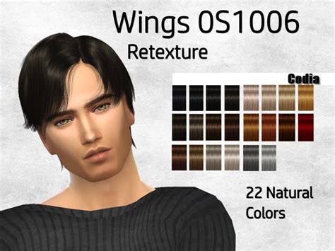Mertiuza Wings Os1006 Hair Retextured Sims 4 Hairs A64