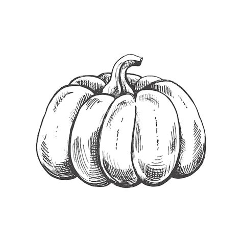 Premium Vector Hand Drawn Pumpkin Vintage Sketch Isolated On White Background