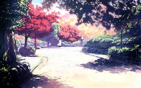 Wallpaper Sunlight Trees Landscape Sunset Anime Nature