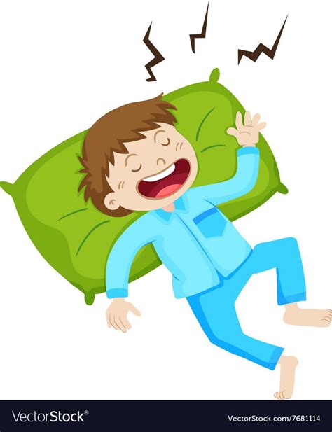 Boy In Blue Pajamas Sleeping Vector Image On