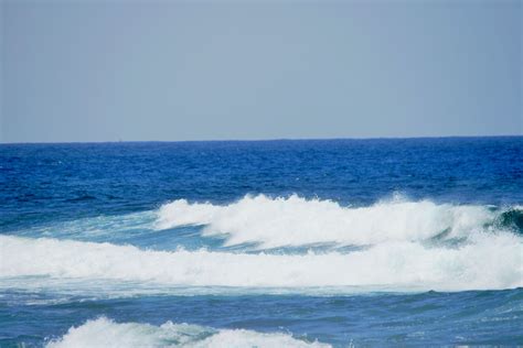Blue Sea With White Waves Free Stock Photo Public Domain Pictures