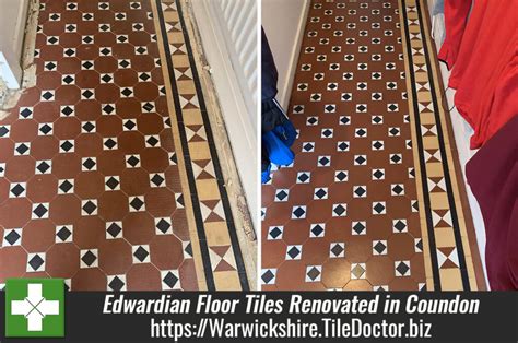 Carpet Covered Edwardian Tiled Floor Renovated In Coventry Cleaning