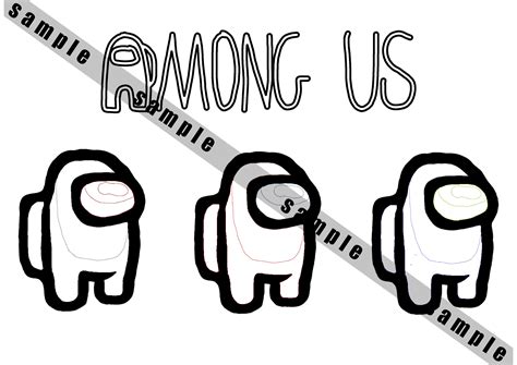 Among Us Colouring Page Digital Copy Etsy