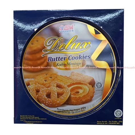Jual Asw Foods 350gr Deluxe Butter Cookies Kukis Mentega Kemasan Kaleng