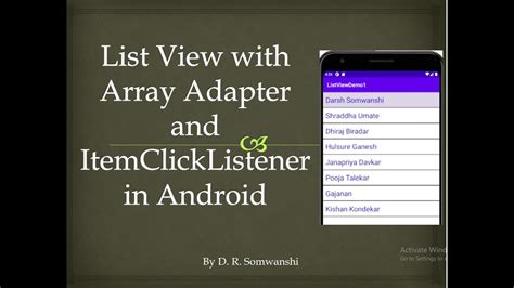 Listview With Arrayadapter And List Item Click Listener In Android