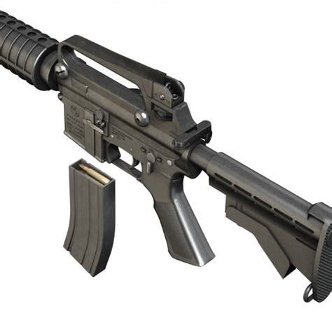 Colt M4a1 Carbine Assault Rifle 3d Model Obj 3ds Fbx C4d Lwo Lw Lws