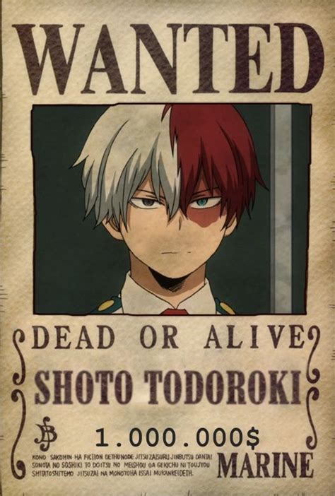 Todoroki Wanted Poster Impresión De Póster Descripción De