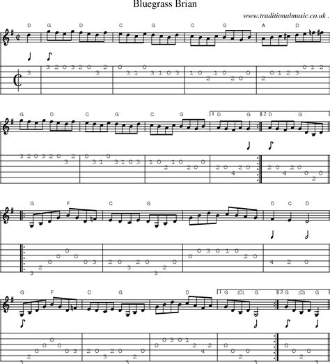 American Old Time Music Scores And Tabs For Guitar Bluegrass Brian