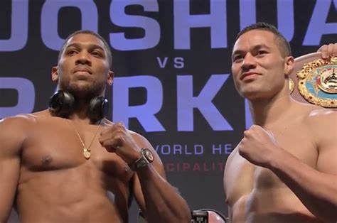 Anthony Joshua Vs Joseph Parker Weigh In Aj Much The Heavier As Boxers