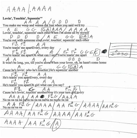 Lovin Touchin Squeezin Journey Guitar Chord Chart Lyrics And Chords Easy Guitar Songs