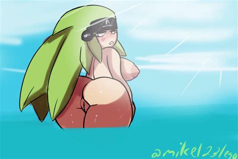 Rule 34 Big Ass Big Breasts Blush Female Geoexe Green Eyes Green Hair