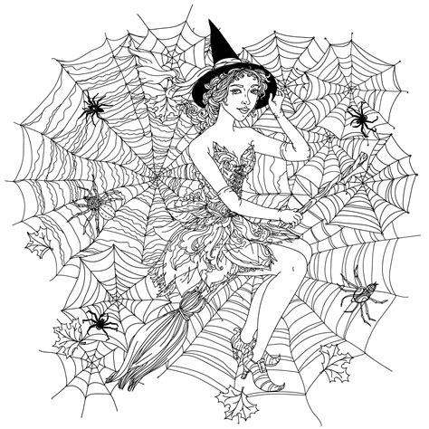 Coloring Pages Of Halloween Witches