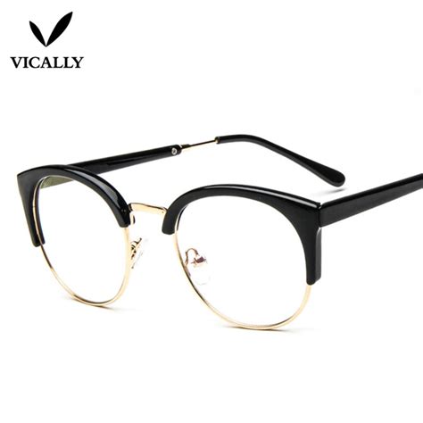 fashion eyeglasses anti radiation plain glass frame spectacles women semicircle frame glasses