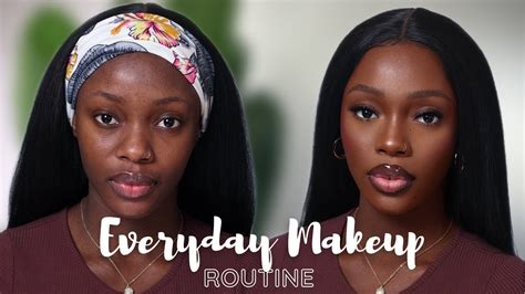 detailed soft glam everyday makeup routine for dark skin woc beginner friendly okemute u