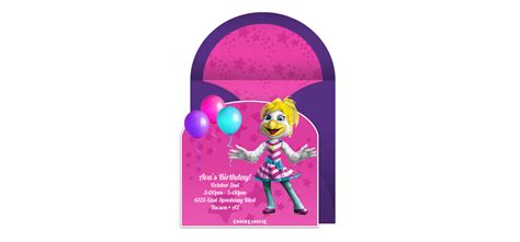 Free Chuck E Cheese Helen Balloons Online Invitation