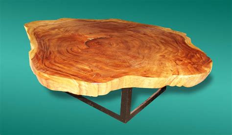 Live Edge Coffee Table Reclaimed Acacia Wood Solid Slab Etsy