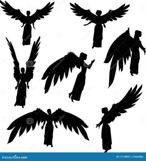 Angel Silhouettes Stock Vector Illustration Of Design 11118437