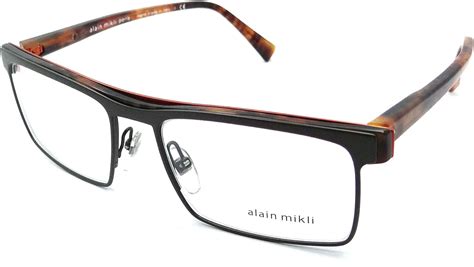 alain mikli rx eyeglasses frames a02021 e211 55x18 dark green orange havana
