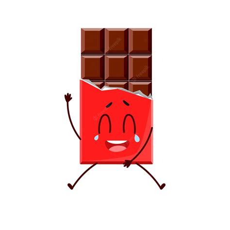 Premium Vector Cute Cartoon Chocolate Bar With Emotion