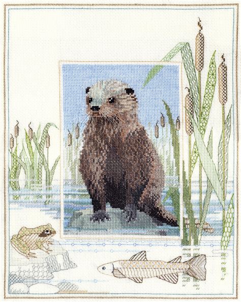 Cross Stitch Corner Derwentwater Designs Wildlife Otter