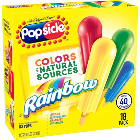 The Original Brand Popsicle Rainbow Ice Pops 20 Ct Shipt