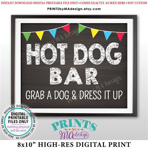 Printable Hot Dog Bar
