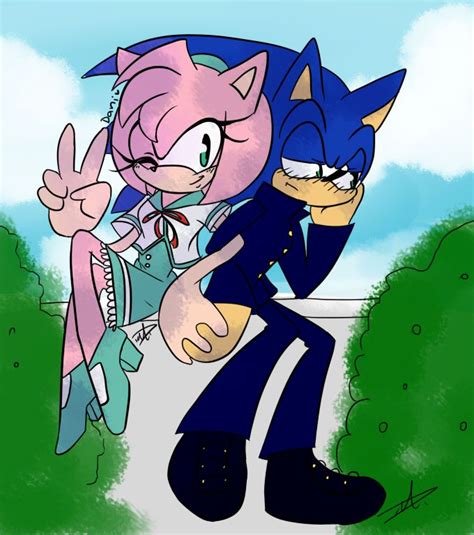 School By Shikerii On Deviantart Sonic And Amy Sonic Funny 