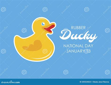 National Rubber Ducky Day Vector Stock Vector Illustration Of Ducky