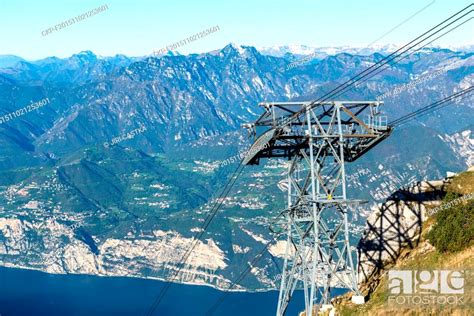 The Malcesine Monte Baldo Cable Car In Malcesine On Lake Garda Italy