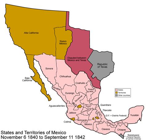 Mexico1840 11to1842png 1000×957 Mexico History Mexico
