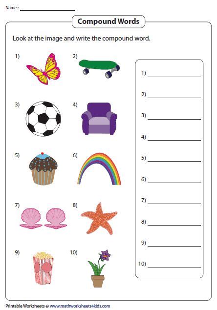 Compound Words Worksheets Compound Words Compound Words Worksheets