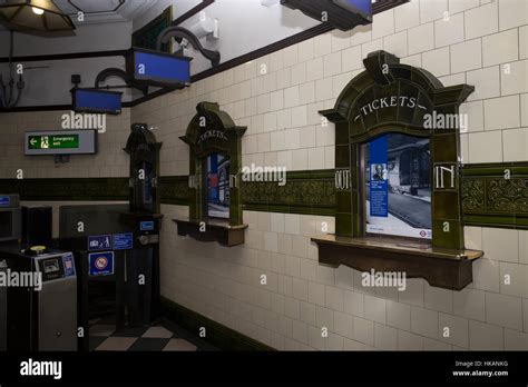 Old Fashioned Ticket Counters At Edgware Road Underground Station In